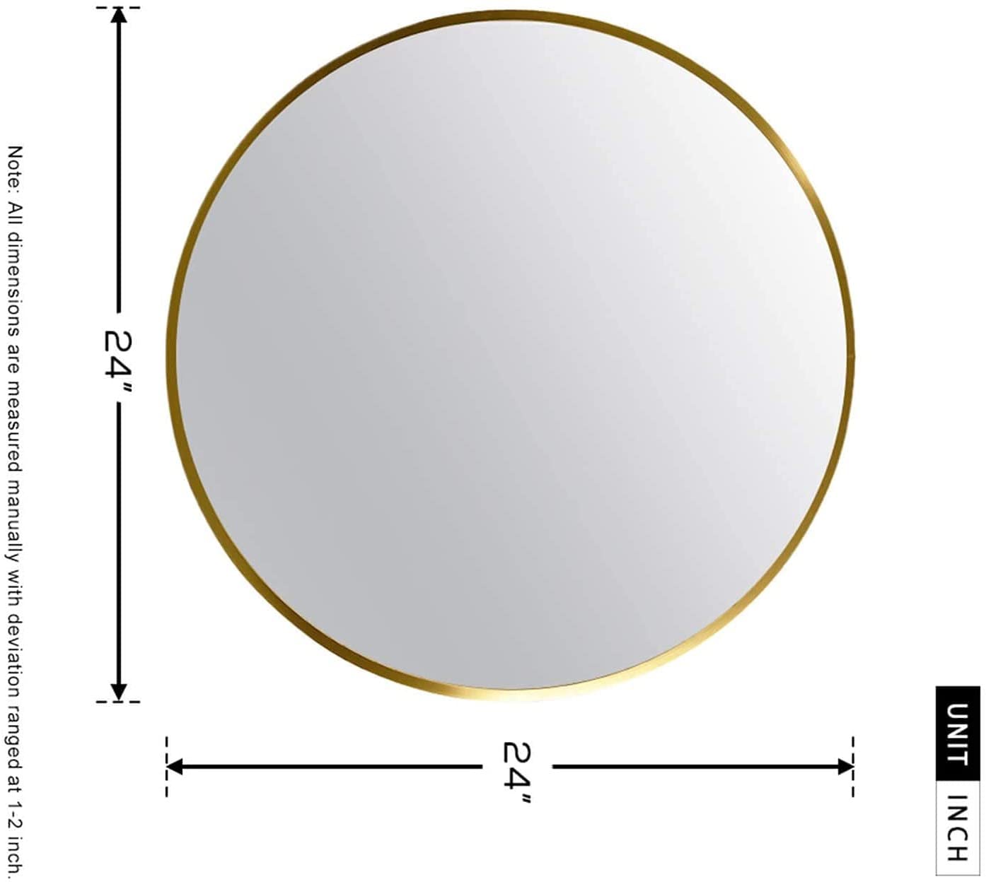 LUPPRA Round 24x24 Inch Wall-Mounted LED Mirror with Smart Sensor and 3-Color Light (Warm, White, Natural) | Mirror Light, Wash Basin Wall Mirror, Fancy Washbasin Mirror,Smart LED Design image 1
